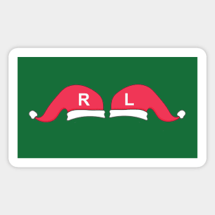 Left and Right Santa Hat X-Ray Markers - Green Background Sticker